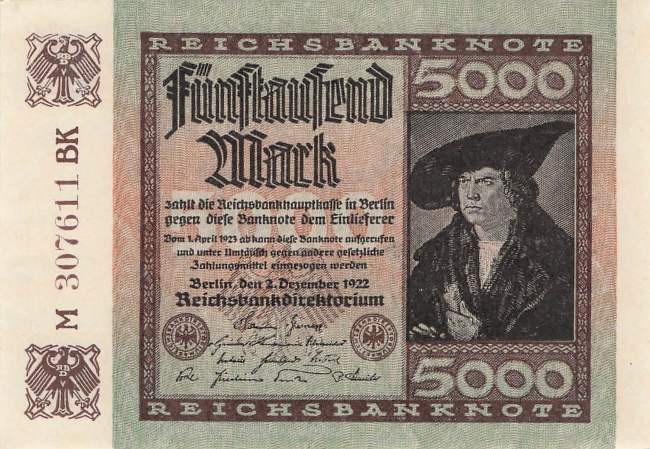 5000 Mark  ro.80a BK 1922